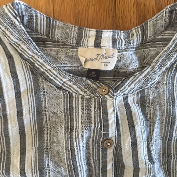 Universal Threads | Blue/Gray & White Striped Romper | 💯 Cotton | size XXL - Picture 2 of 6